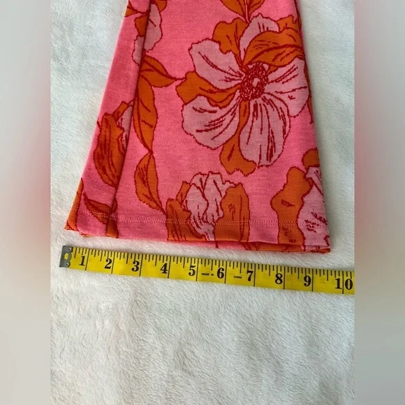 Zara High Waist Elastic Pink and Orange Floral Pants Size Small - Picture 6 of 10